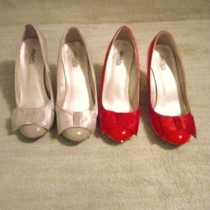 Charlotte russe shoes taupe and red